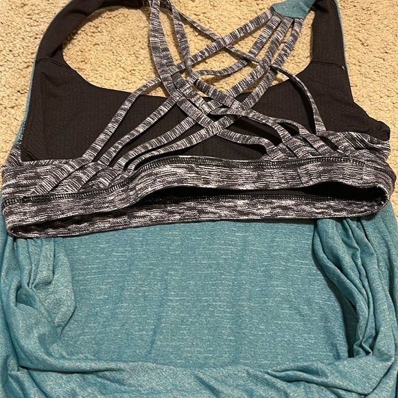 Lululemon wild tank heather forage teal dramatic static white black Sz 6 - Picture 4 of 6
